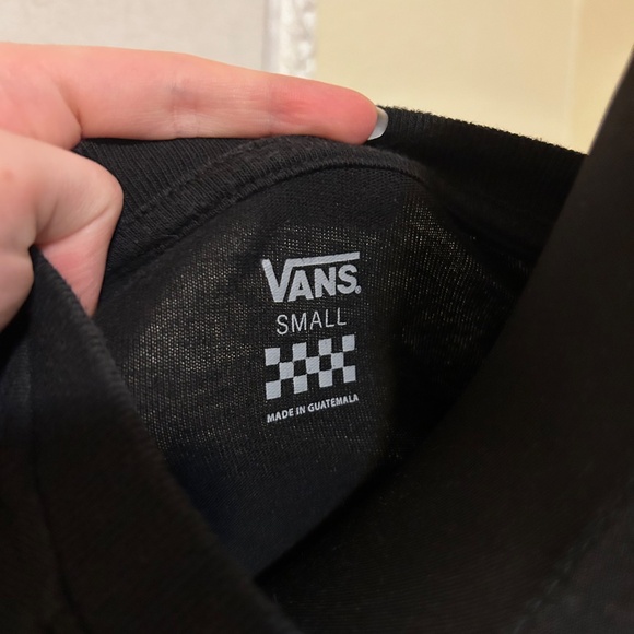 Vans Long Sleeve Black and White Checkered Logo Top - Picture 3 of 3